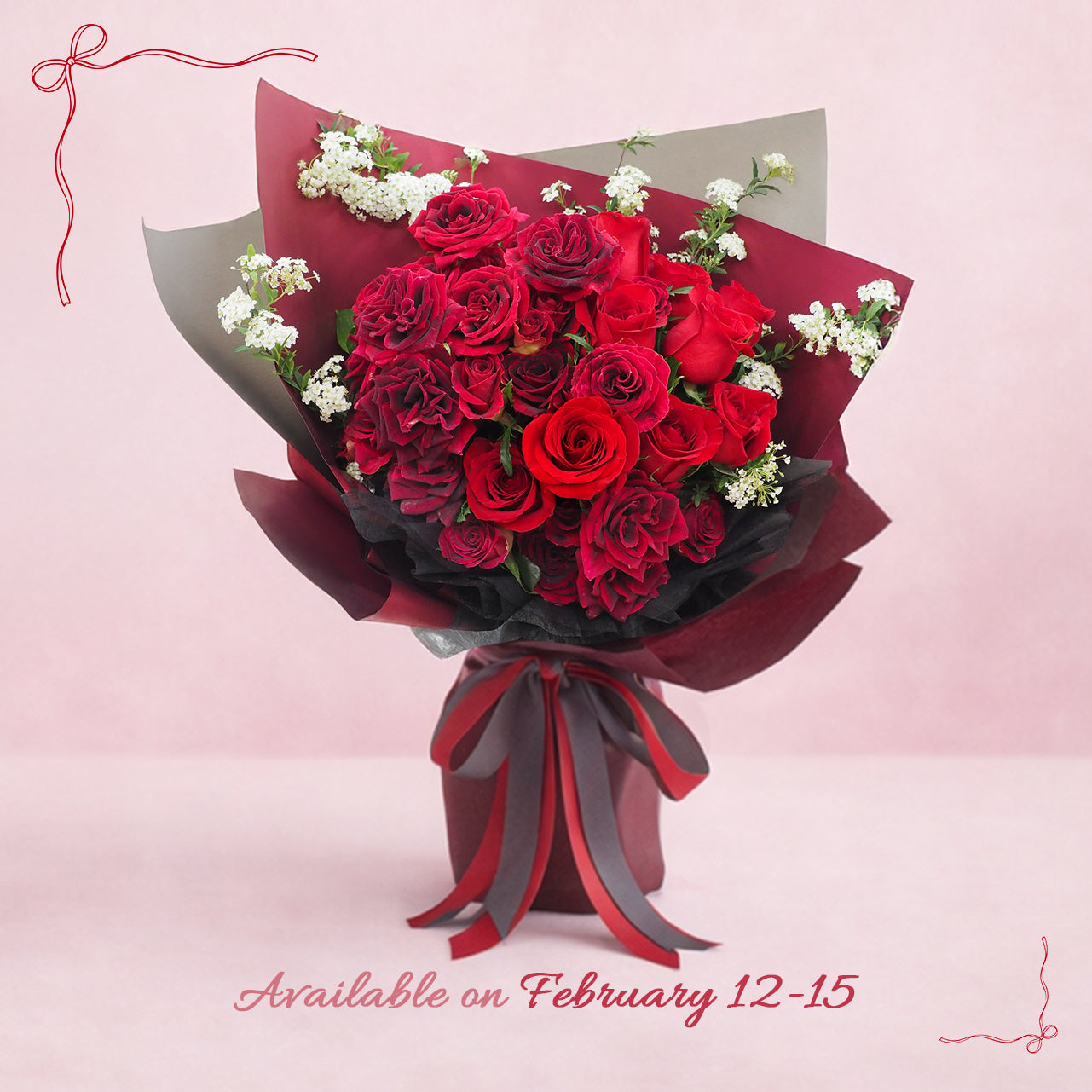 厄瓜多爾紅玫瑰小玫瑰花束