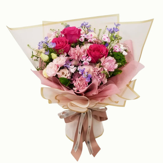 Ecuador Rose Pink Carnation Bouquet - For the Gentle You