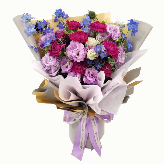 Purple Carnation Larkspur Bouquet - For the Magnificent You