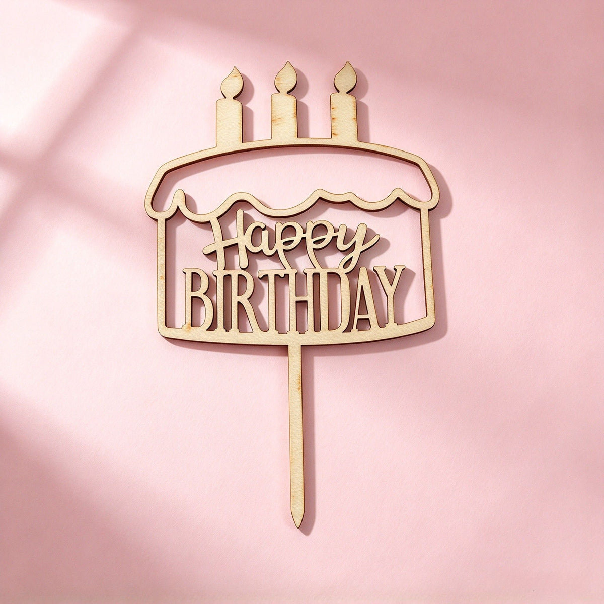 Happy Birthday Wooden Topper