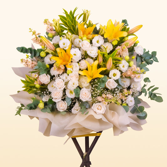 Charming Lily Rose Lisianthus Basket