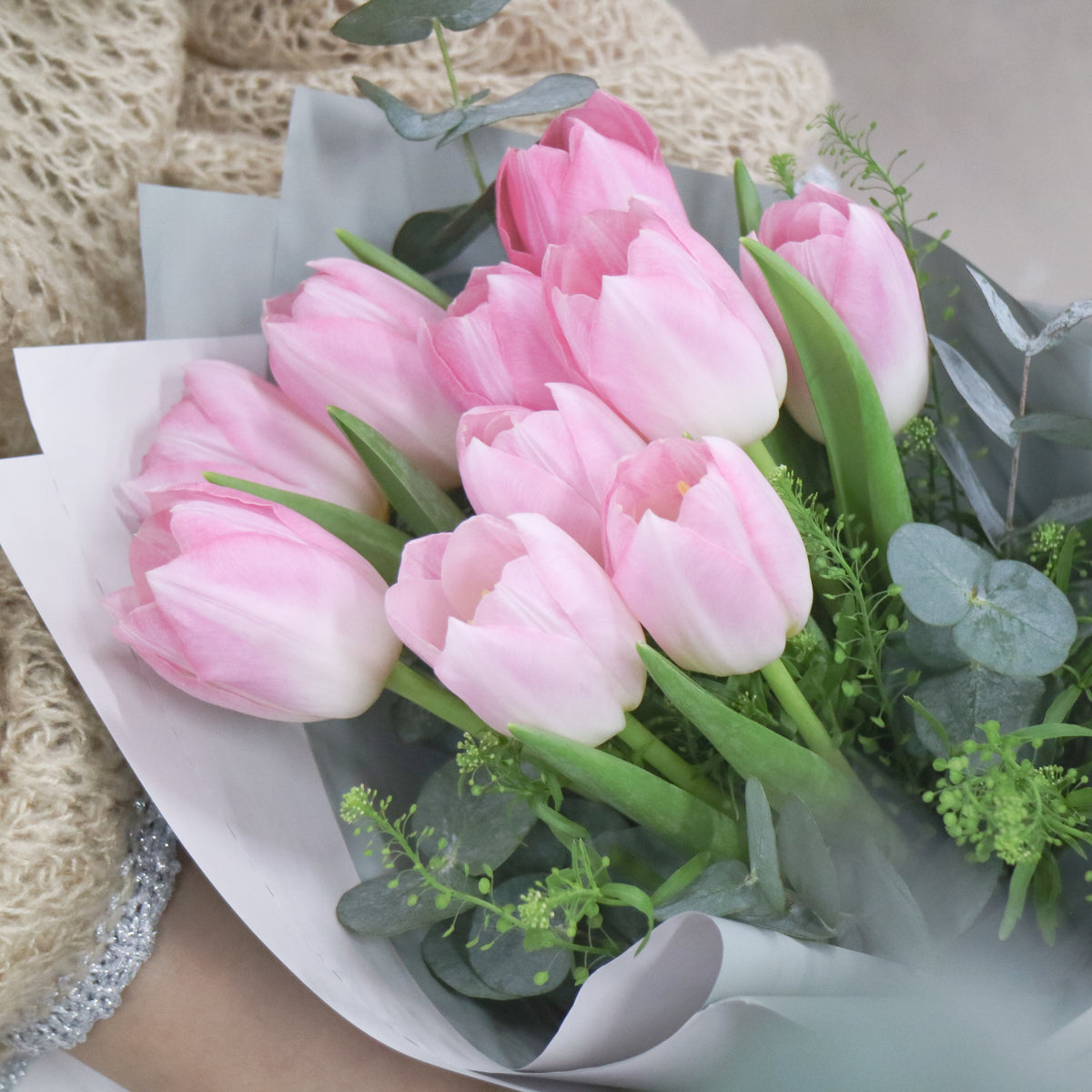 粉鬱金香花束 Pink tulip bouquet