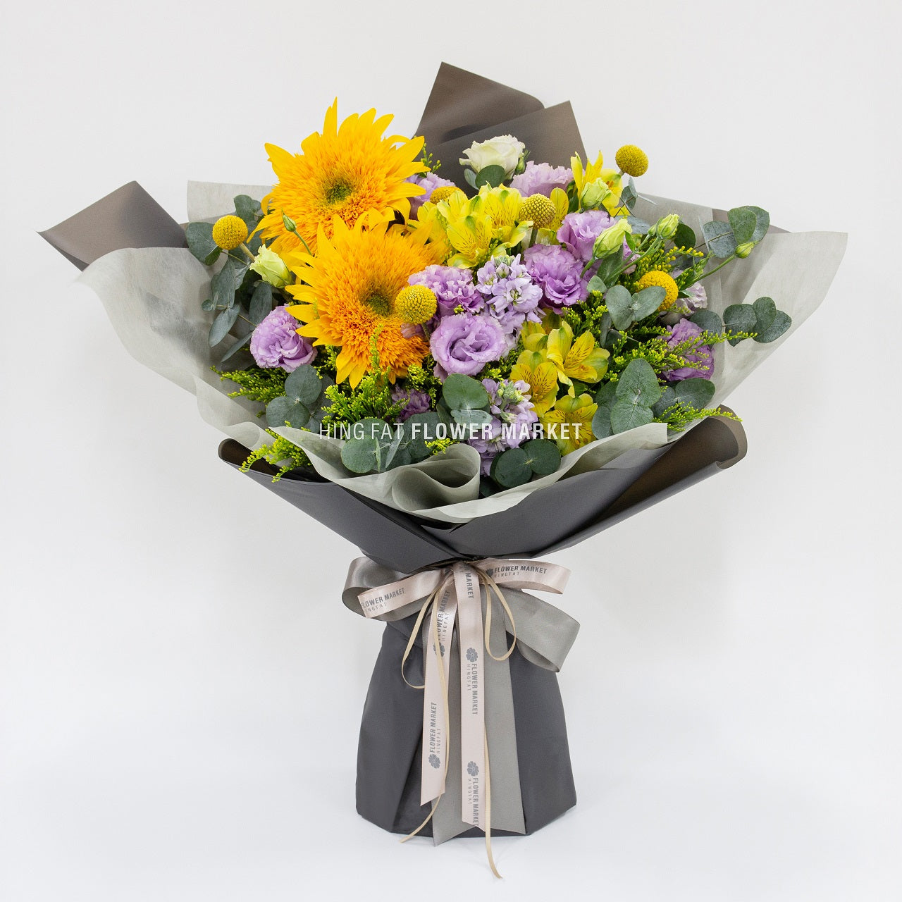 泰迪熊向日葵桔梗花束 Teddy Bear sunflower and eustoma bouquet