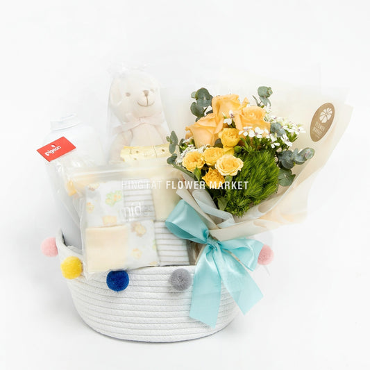 小熊嬰兒花禮 Little bear new born baby gift fresh flower hamper