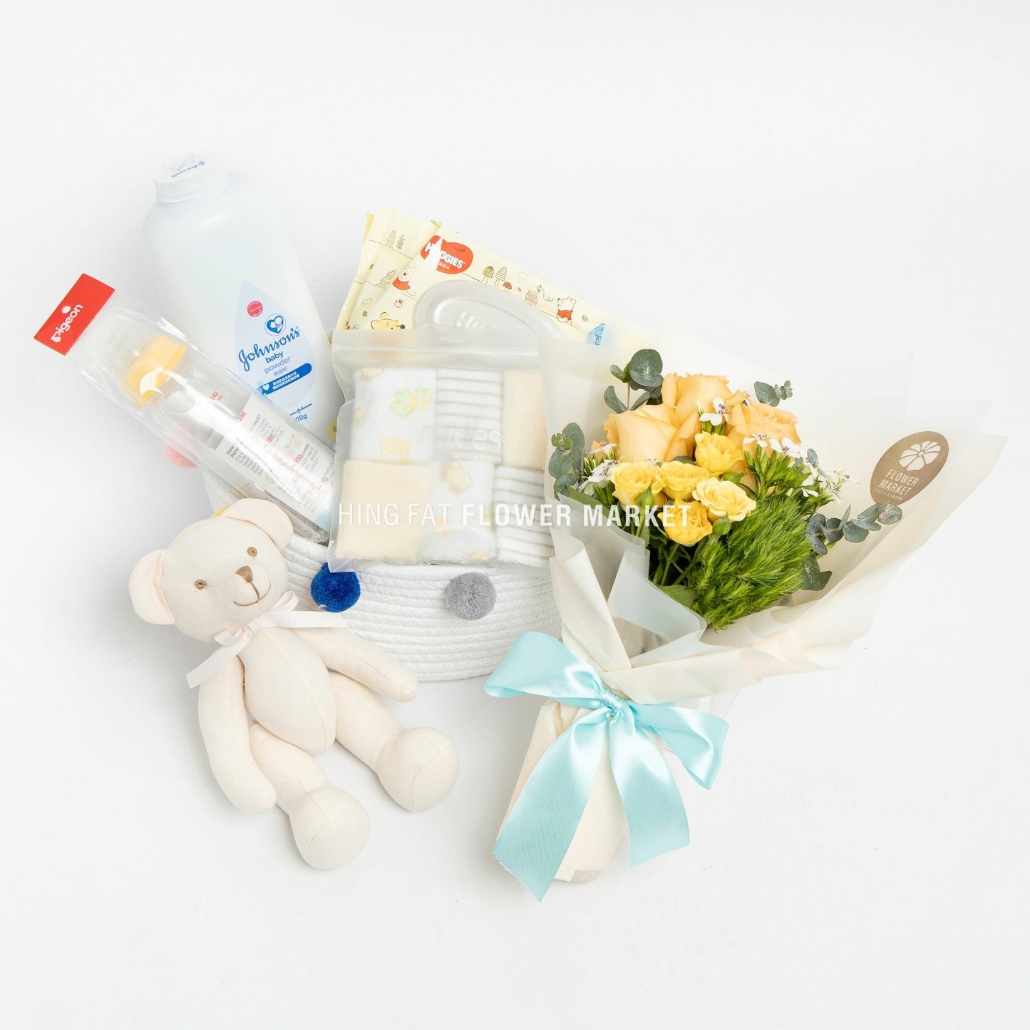 小熊嬰兒花禮 Little bear new born baby gift fresh flower hamper