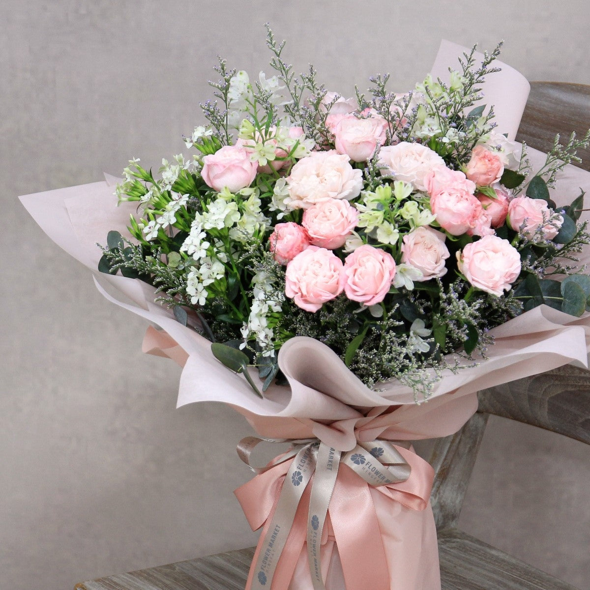 庭園小玫瑰美女櫻花束 Garden spray rose and verbena hybrida bouquet