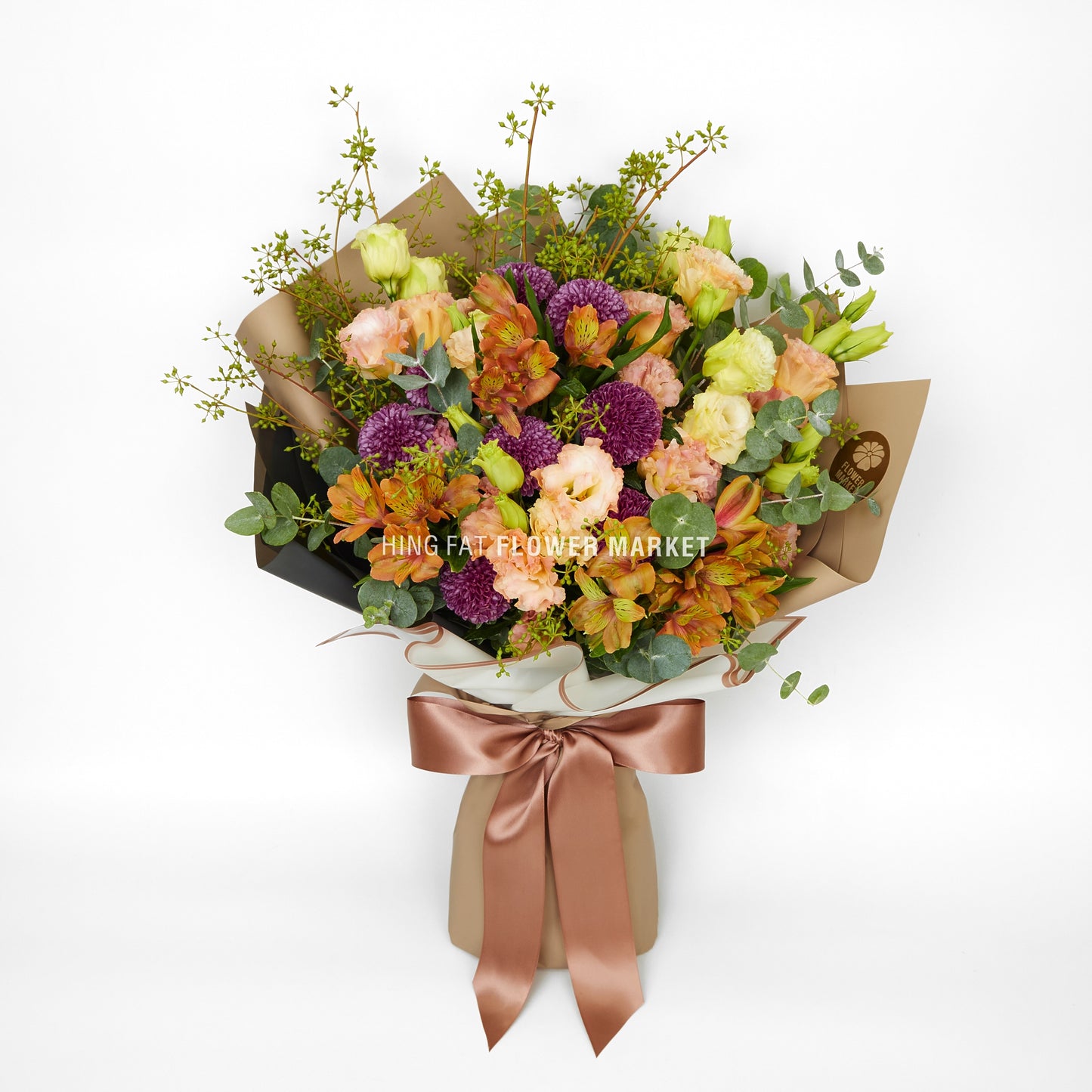 紫色乒乓菊小百合花束 Purple ping pong and alstromeria bouquet