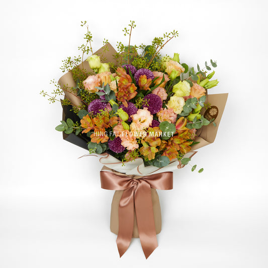紫色乒乓菊小百合花束 Purple ping pong and alstromeria bouquet
