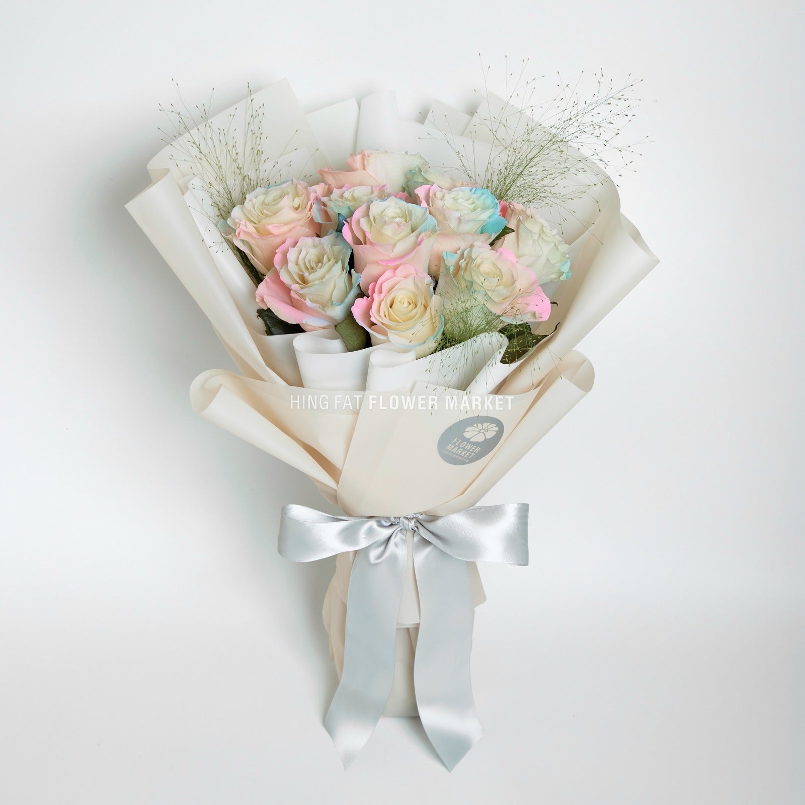 漸變染色玫瑰花束 (藍粉色) Dyed rose bouquet (blue and pink)