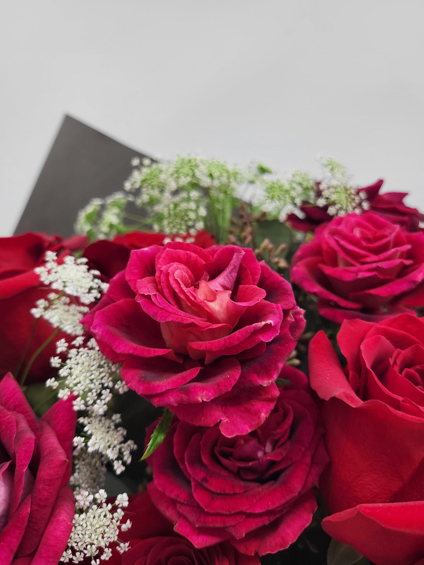 Ecuador red rose and spray rose bouquet