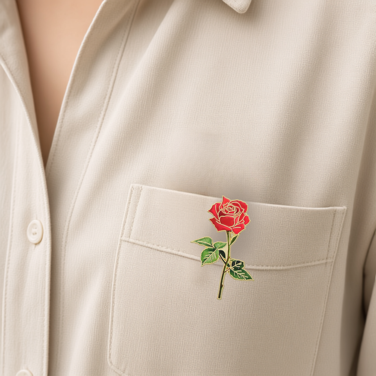 Red Rose Pin