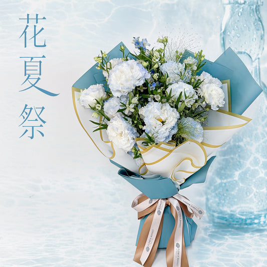 藍白桔梗花束