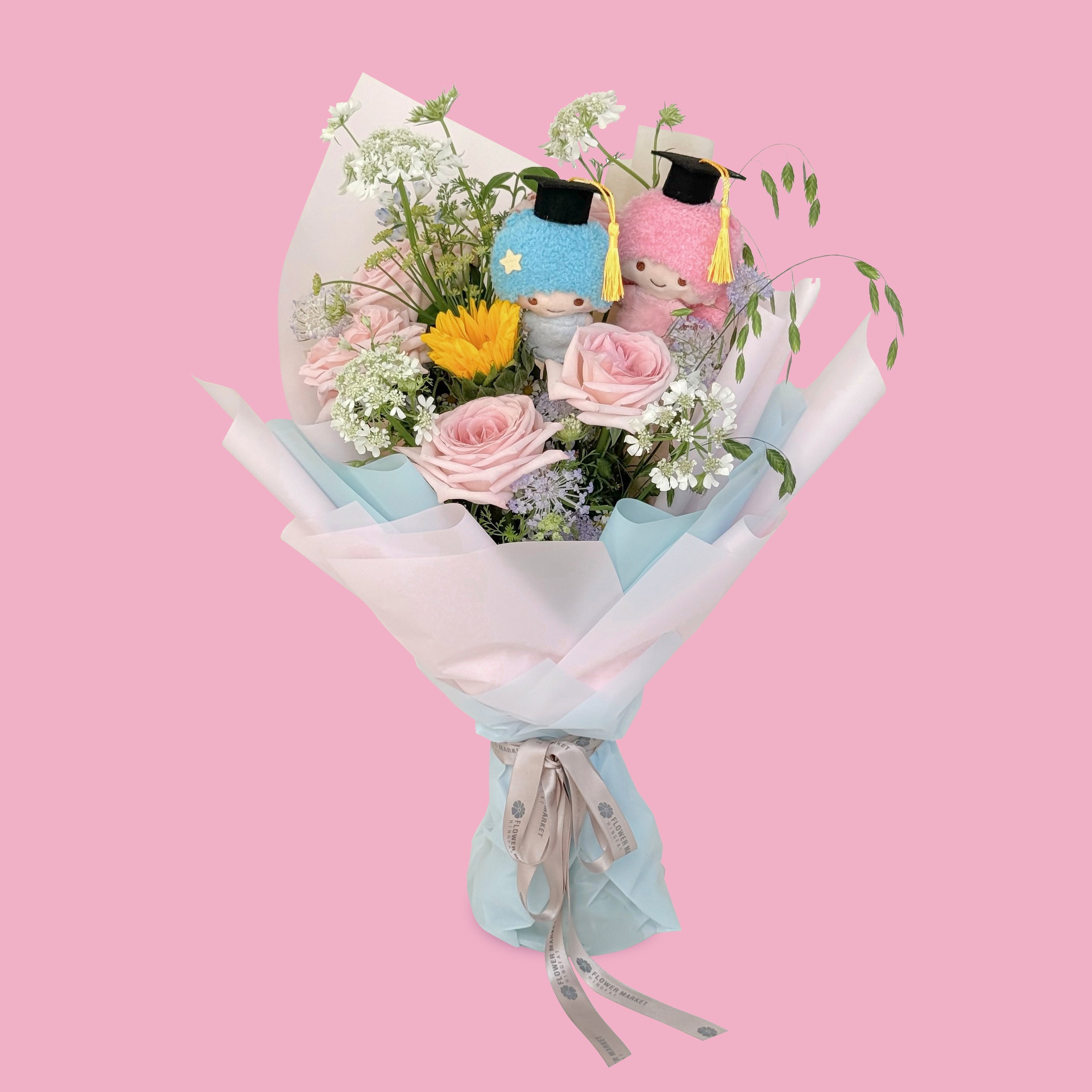 Little Twin Stars graduation bouquet – 興發鮮花市場 Hing Fat Flower Market
