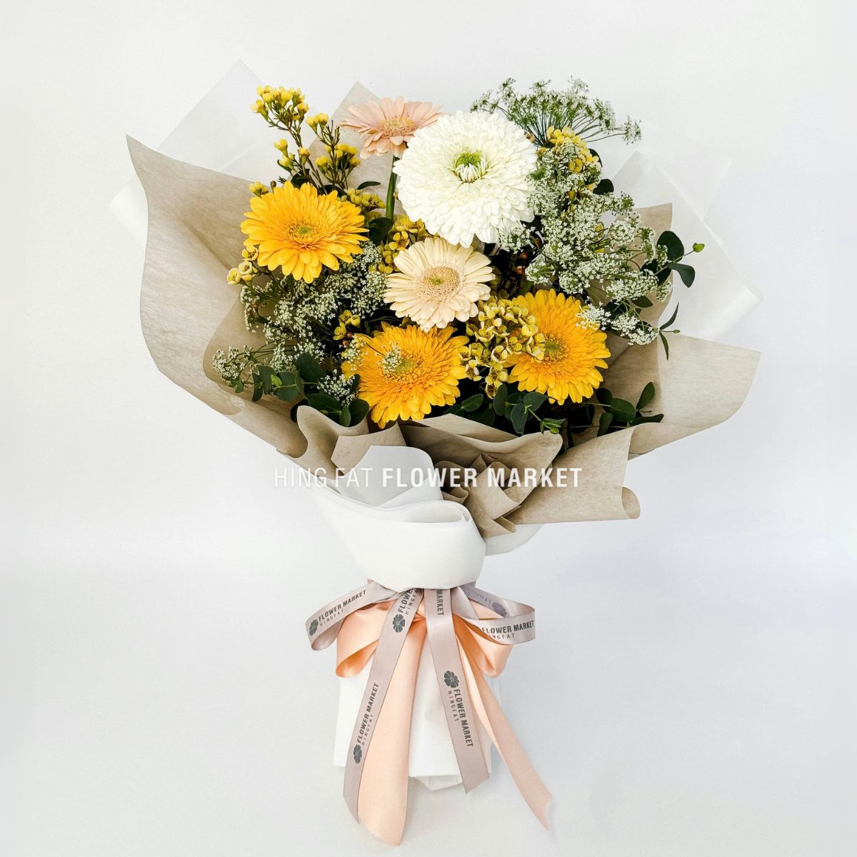 黃太陽菊花束 Yellow gerbera bouquet