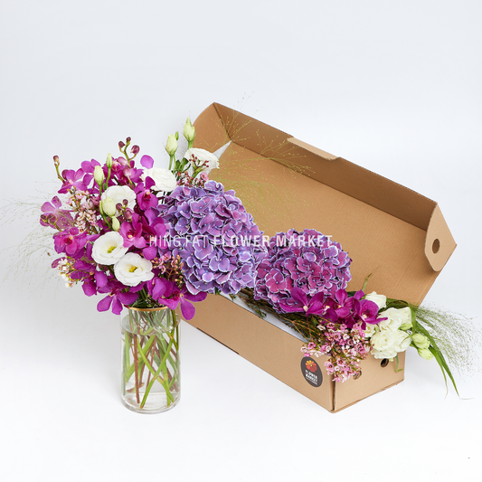 紫繡球胡姬DIY花材包套裝 DIY set - purple hydrangea & purple mokara