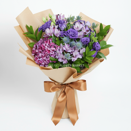 紫繡球桔梗花束 Purple hydrangea and eustoma bouquet