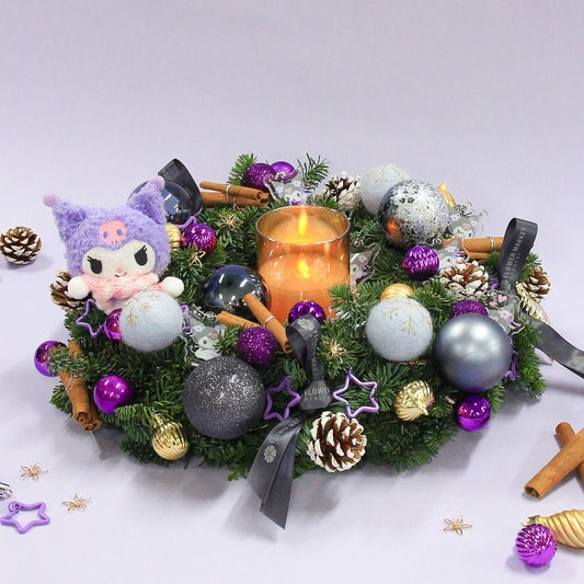 Kuromi Christmas wreath DIY kit (30cm)