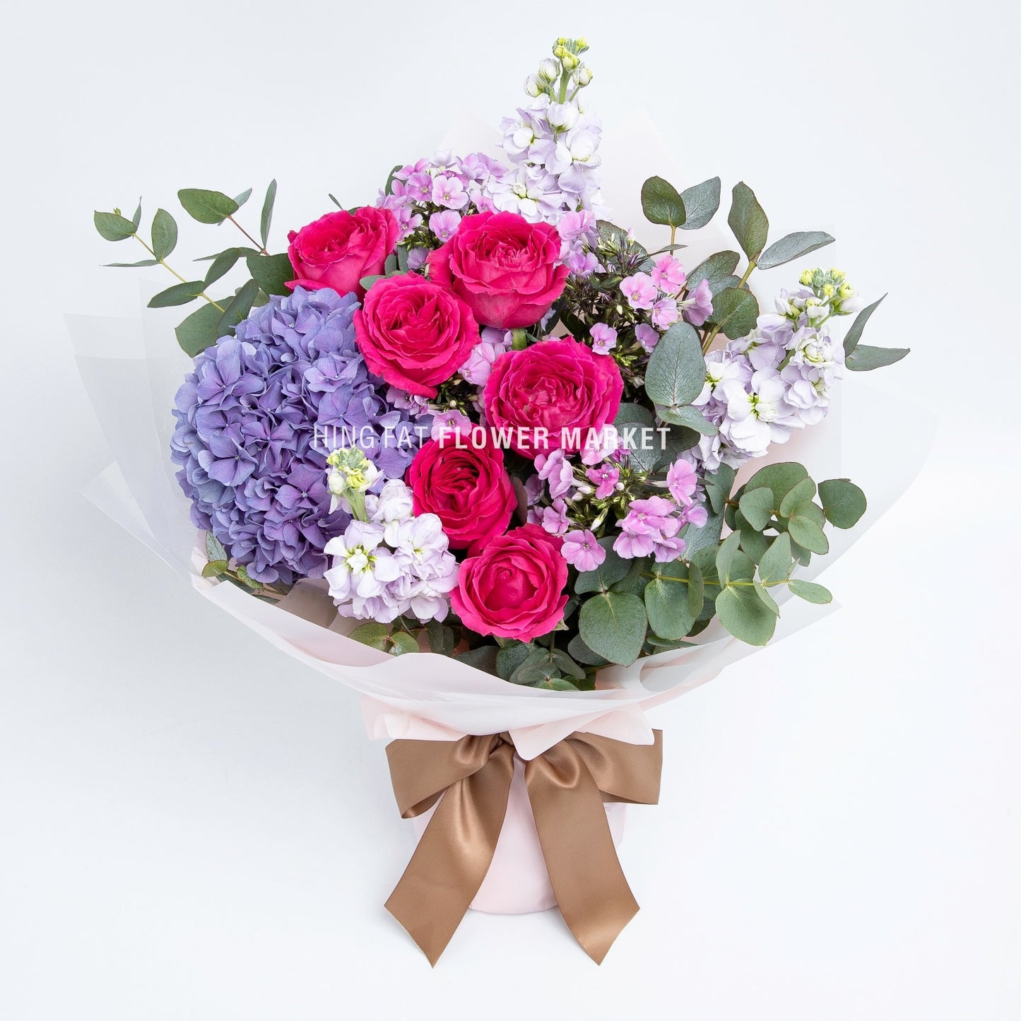 紫繡球玫瑰花束 Purple hydrangea and rose bouquet