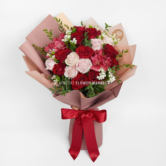 玫瑰小百合花束 Rose and alstromeria bouquet