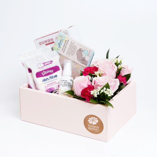 粉玫瑰抗疫手提花盒 Quarantine flower box (pink rose)