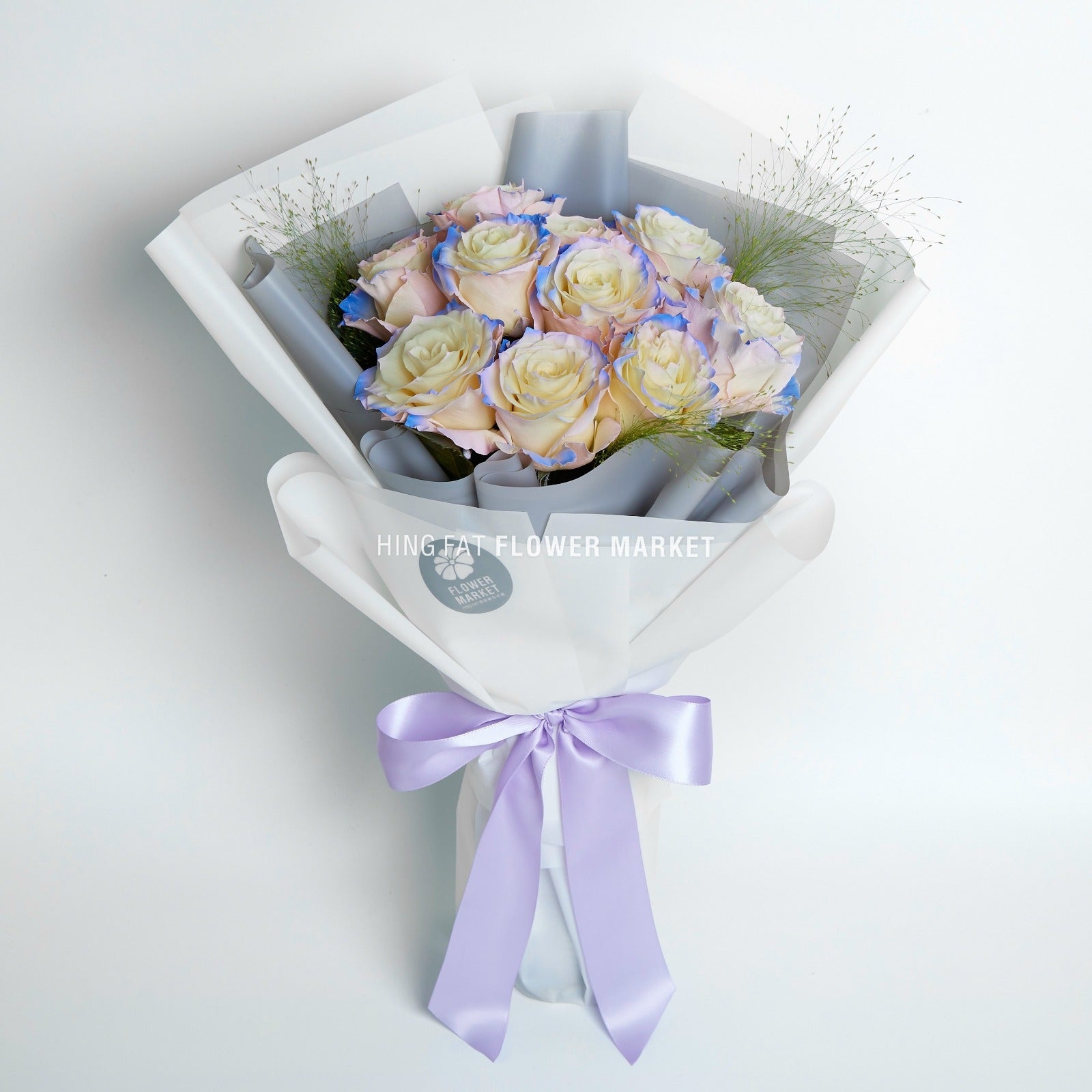 漸變染色玫瑰花束 (紫粉色) Dyed rose bouquet (purple and pink)